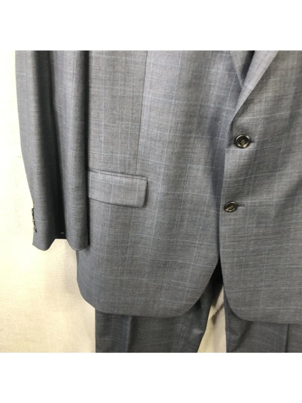 Lauren Ralph Lauren Suit Mens 48 Long Gray Wool Check 2 Piece 42x34 Classic